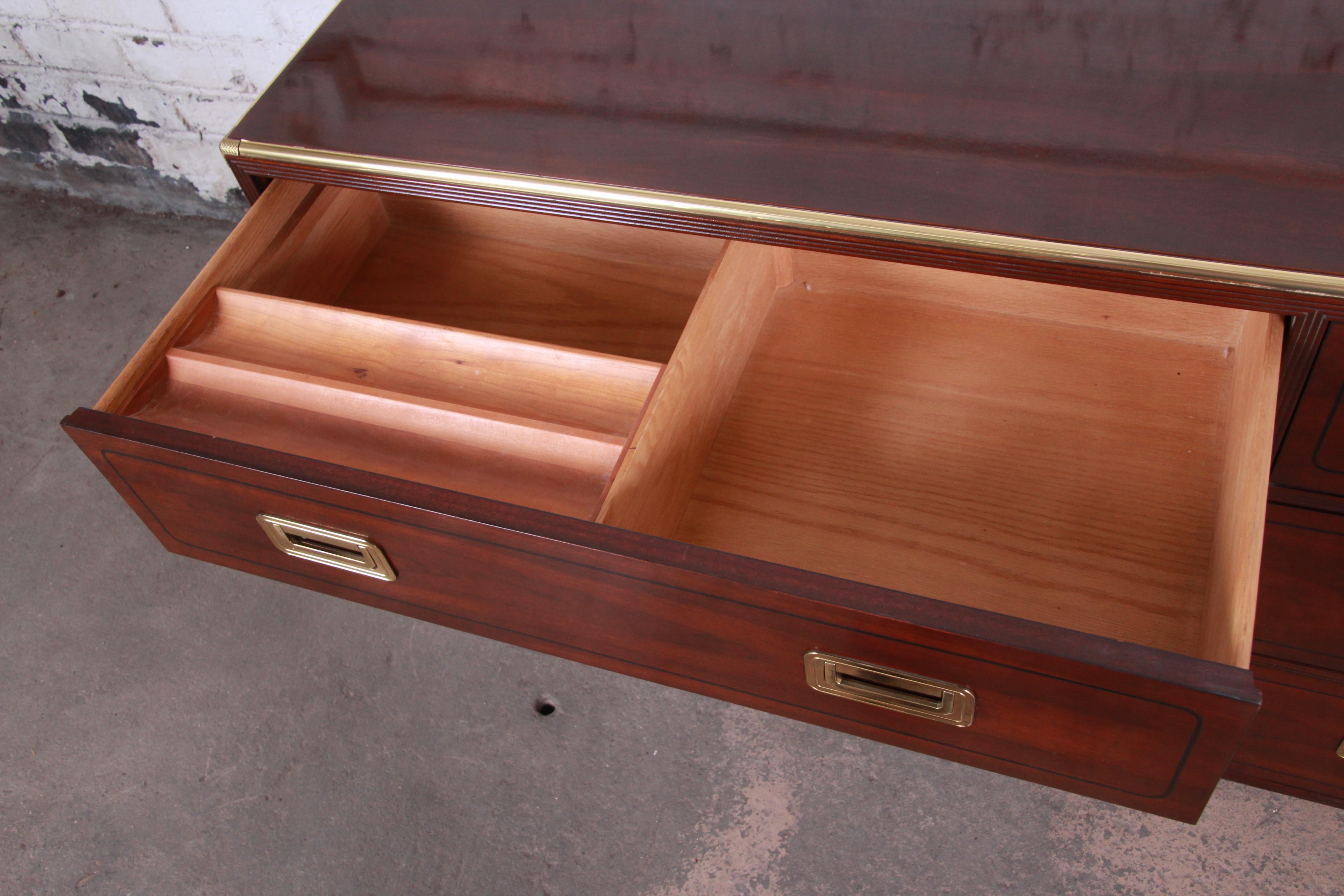 Baker Furniture Brass Campaign Style Long Dresser 2