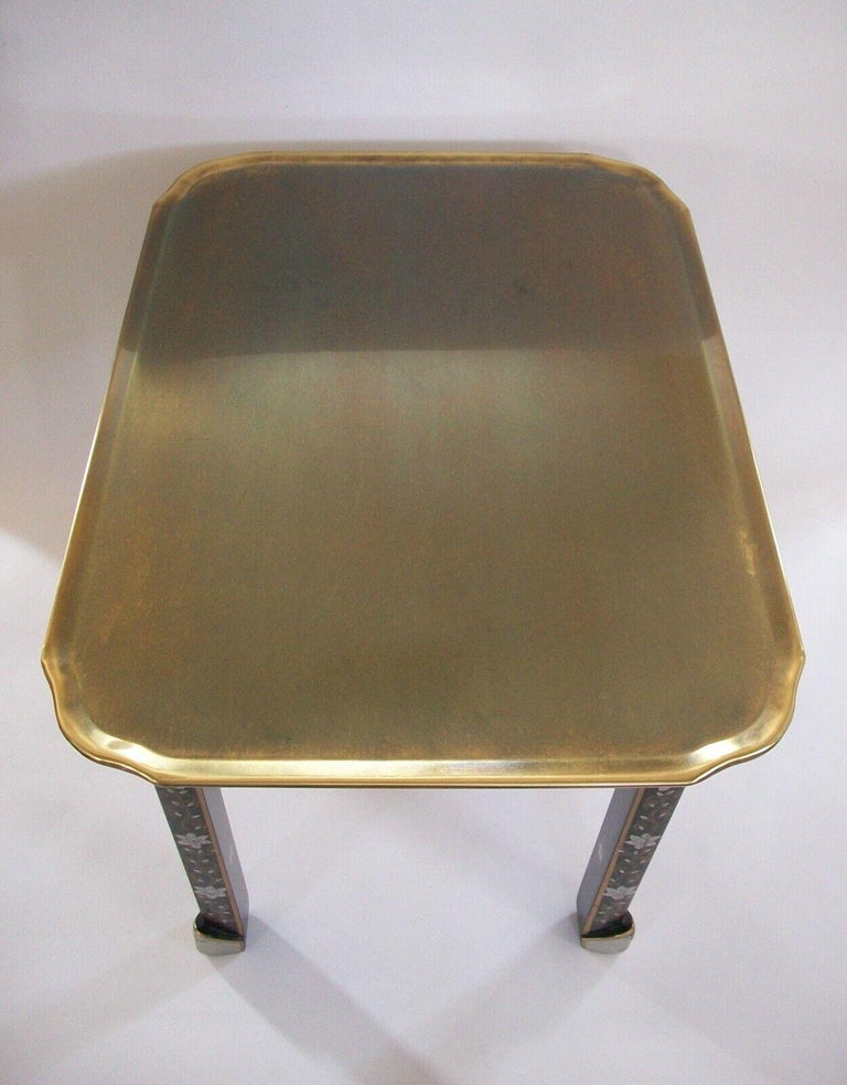 Baker Furniture, Brass Top Chinoiserie Cocktail Table, U.S., Circa 1980's For Sale 1