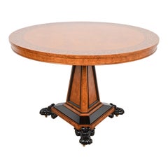 Baker Furniture Ess- und Wohnzimmertisch aus Wurzelholz und teilweise ebonisiertem Regency, restauriert