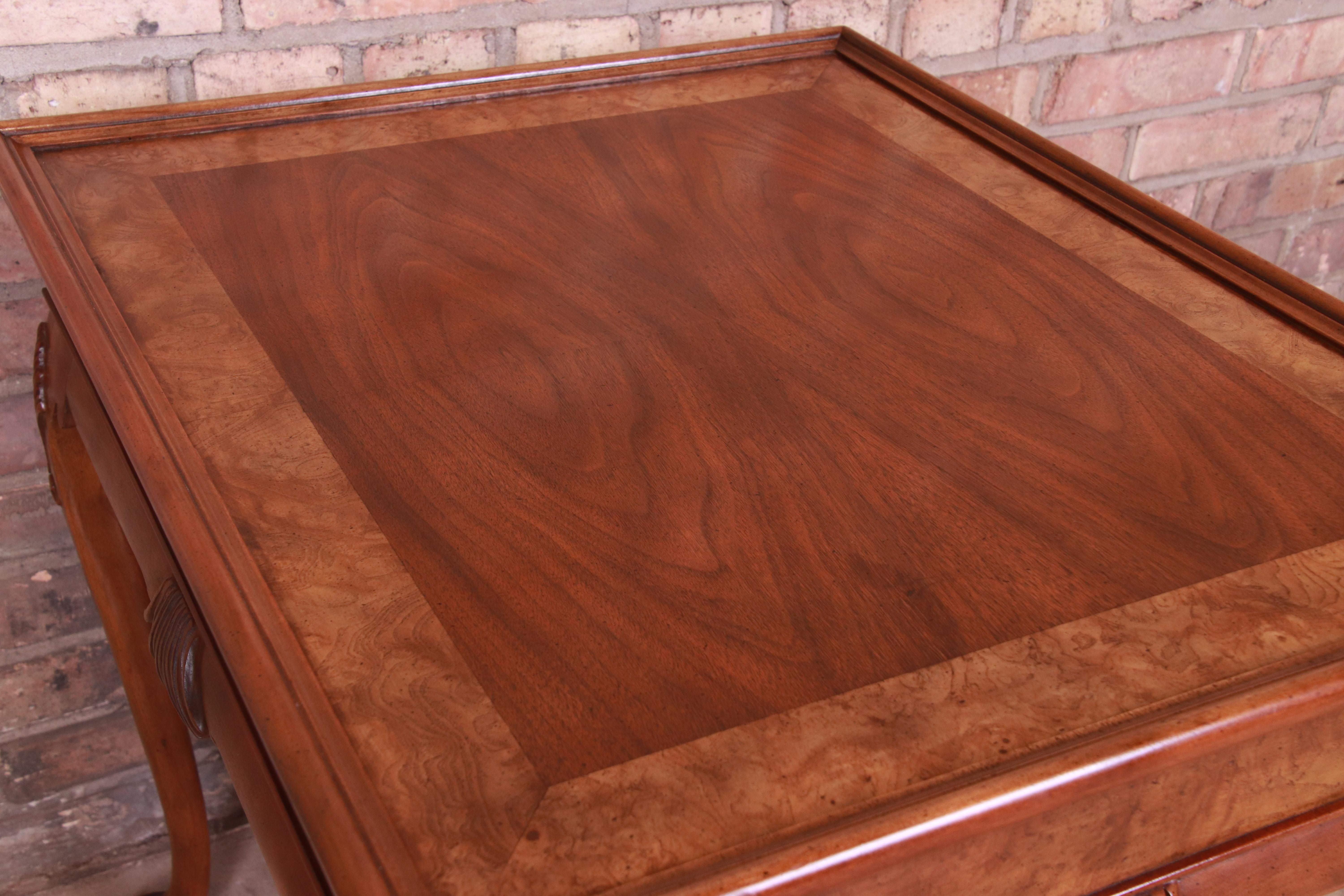 Baker Furniture Burled Walnut Queen Anne Tea Table 5
