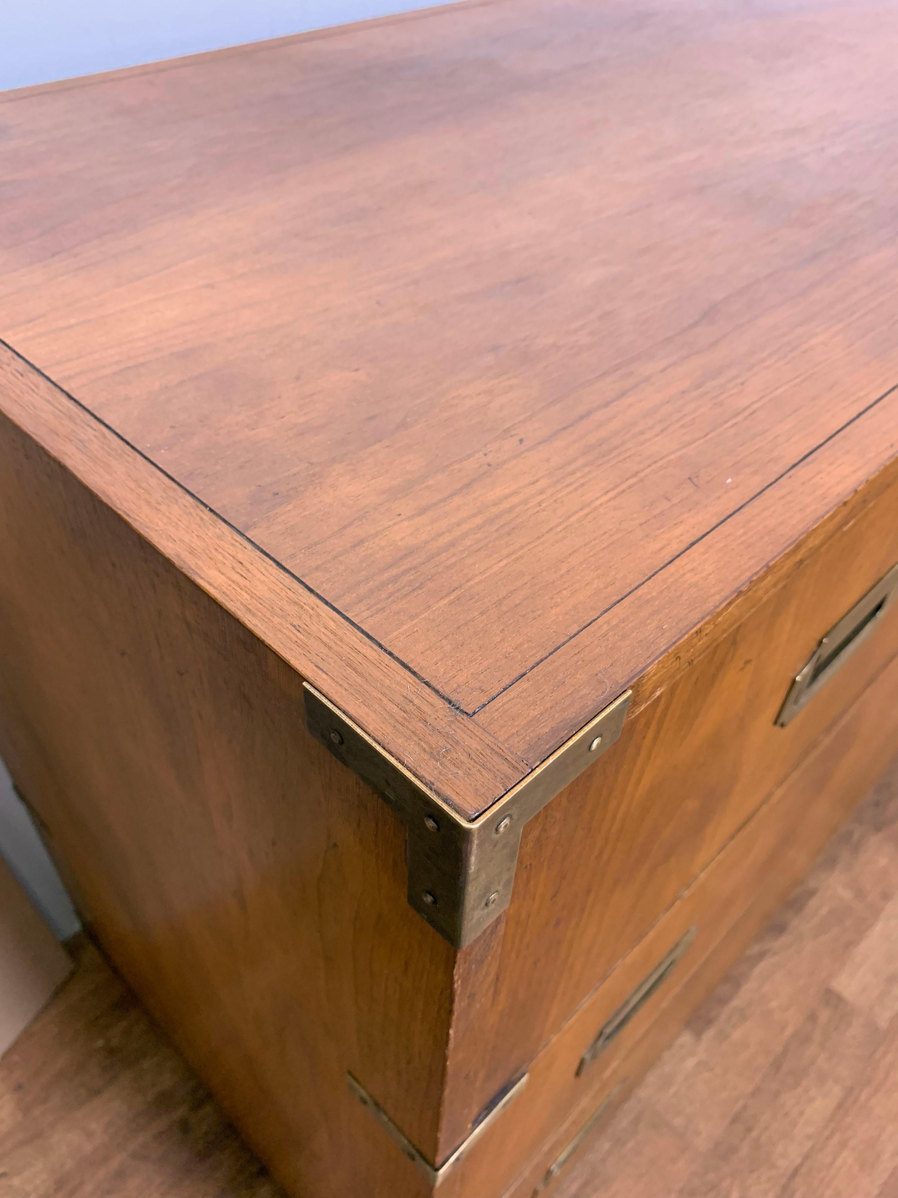 American Baker Furniture Campaign Chest in Bleached Mahogany, Circa 1950s