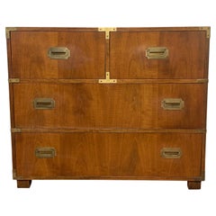 Baker Furniture Campaign Chest in Bleached Mahogany, Circa 1950s