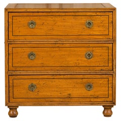 Baker Furniture Campaign Style Mahogany Three-Drawer Chest, circa 1950
