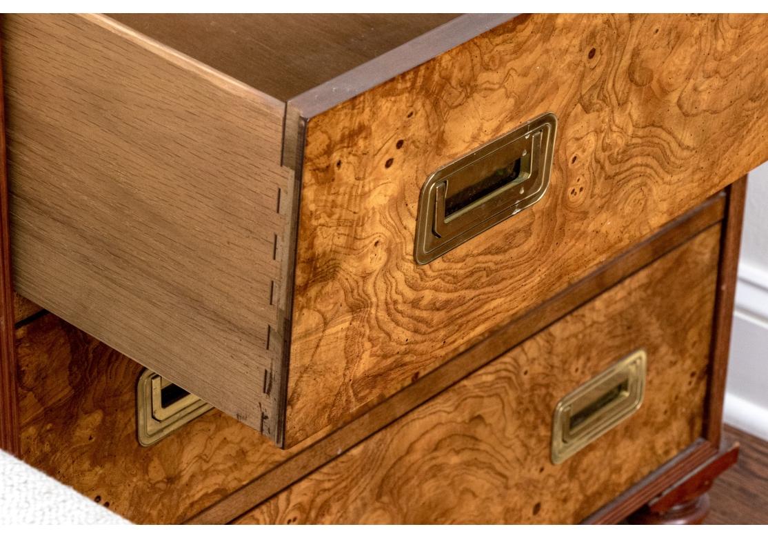 Baker Furniture Campaign Style Three Drawer Chest for Restoration For Sale 1