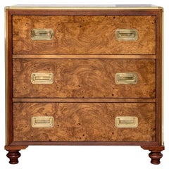 Baker Furniture Campaign Style Three Drawer Chest for Restoration