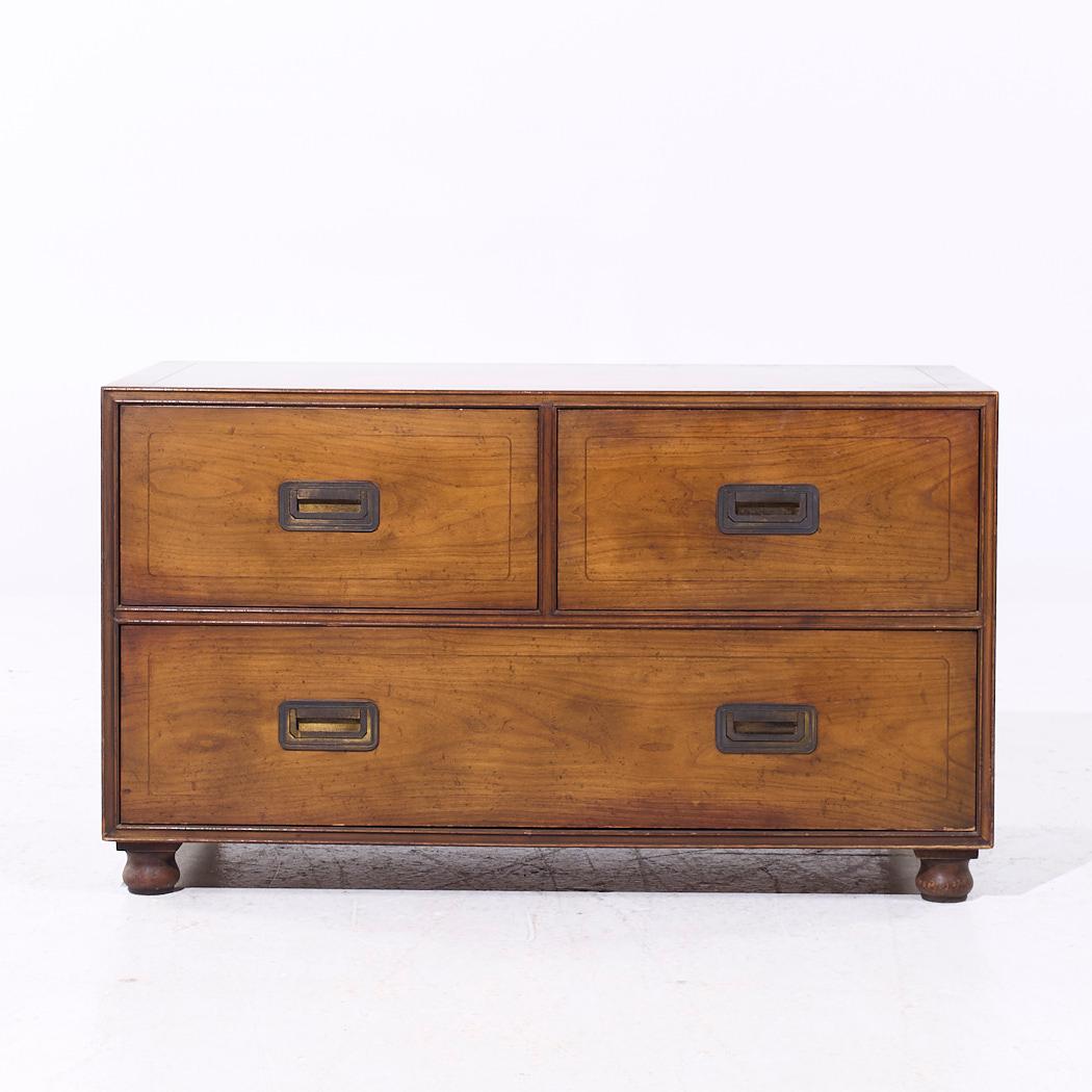 Baker Furniture Campaign Walnut Chest of Drawers Dresser

This chest of drawers measures: 38 wide x 19 deep x 22 high

We take our photos in a controlled lighting studio to show as much detail as possible. We do not Photoshop out