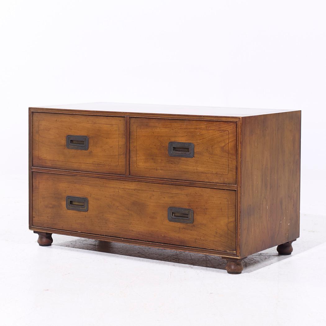 Mid-Century Modern Baker Furniture Campaign Walnut Chest of Drawers Dresser