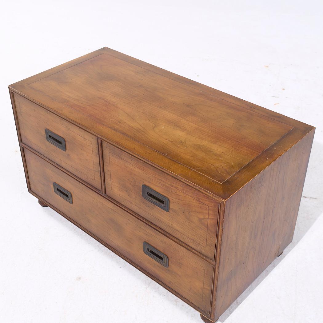 Late 20th Century Baker Furniture Campaign Walnut Chest of Drawers Dresser