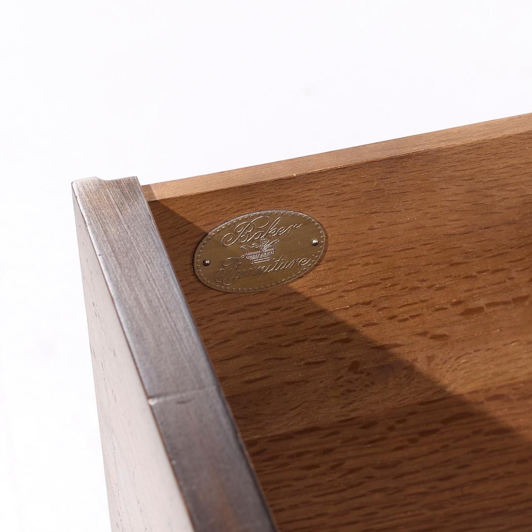 Baker Furniture Campaign Walnut Chest of Drawers Dresser 2