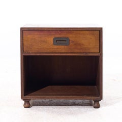 Baker Furniture Campaign Walnut Nightstand