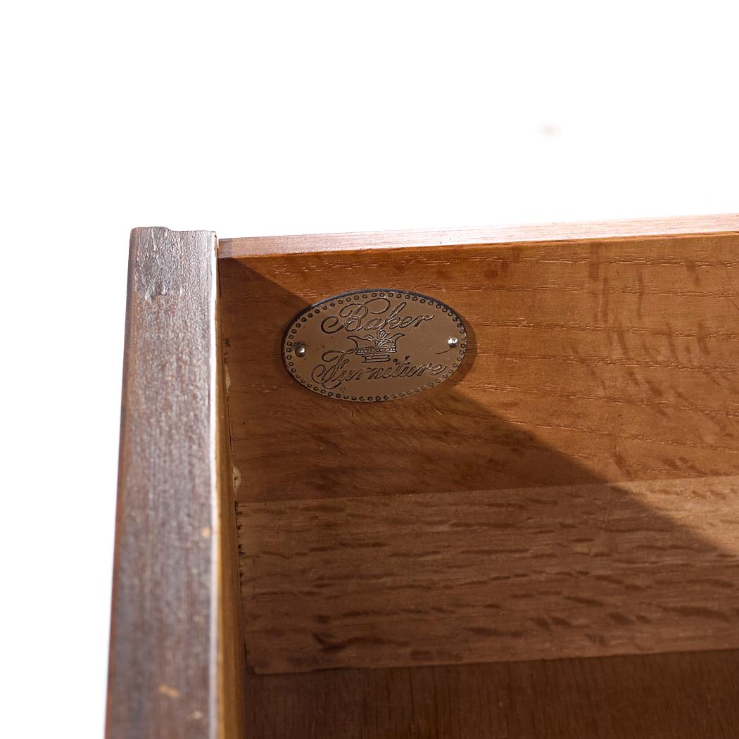 Baker Furniture Campaign Walnut Nightstand For Sale 2