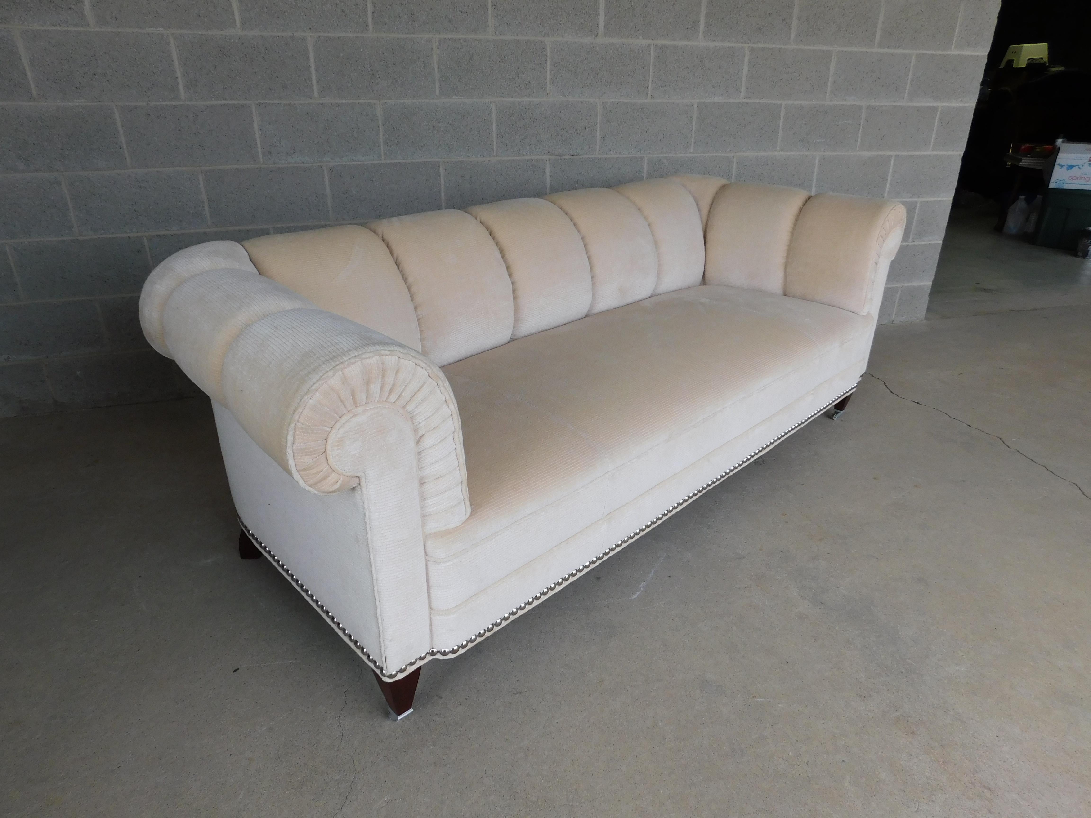 Baker Furniture Channel Back Sofa by Barbara Barry For Sale 3