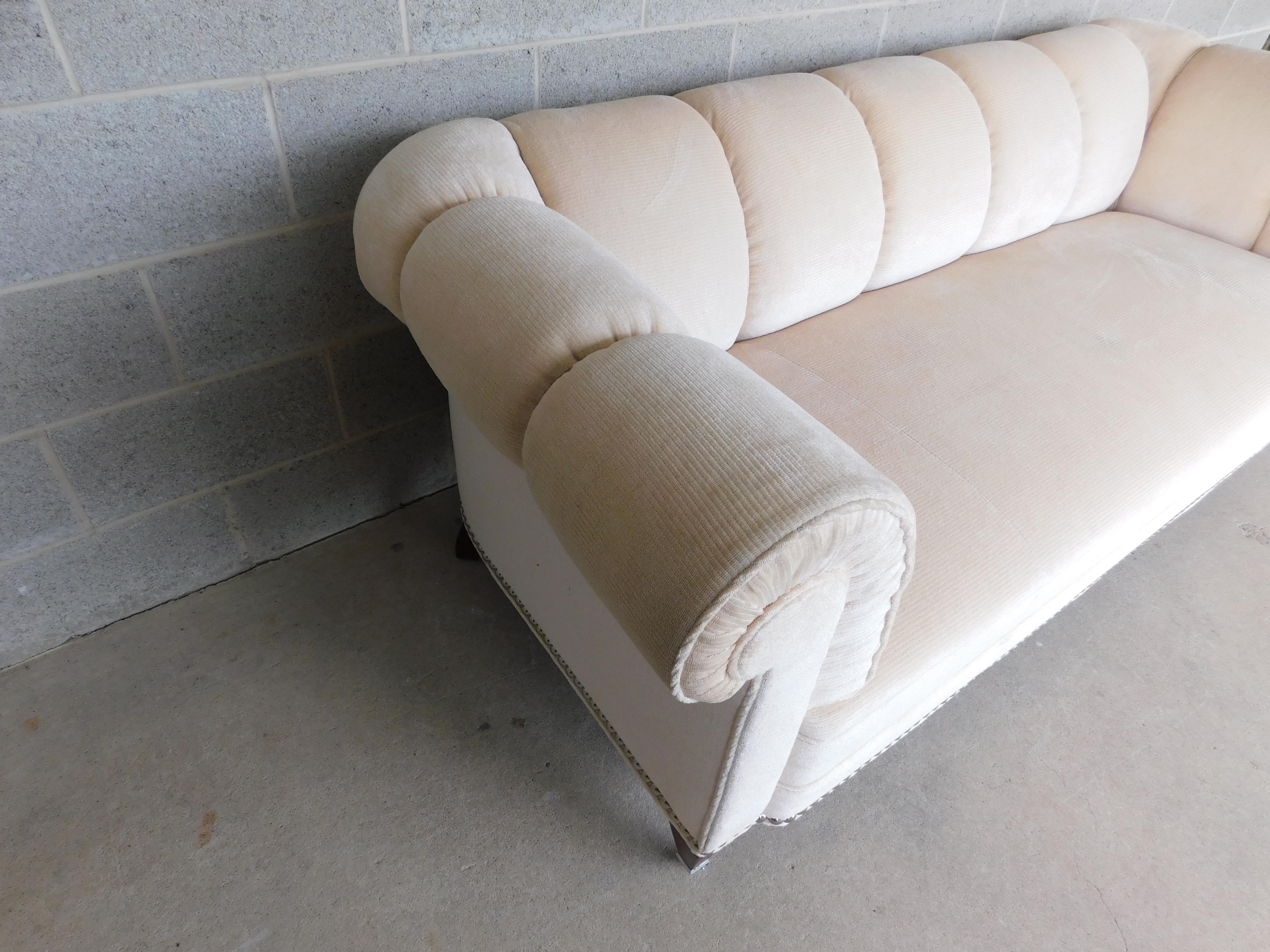 North American Baker Furniture Channel Back Sofa by Barbara Barry For Sale