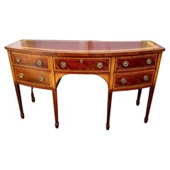 Buffet Charleston en acajou marqueté avec rangement de couverts
