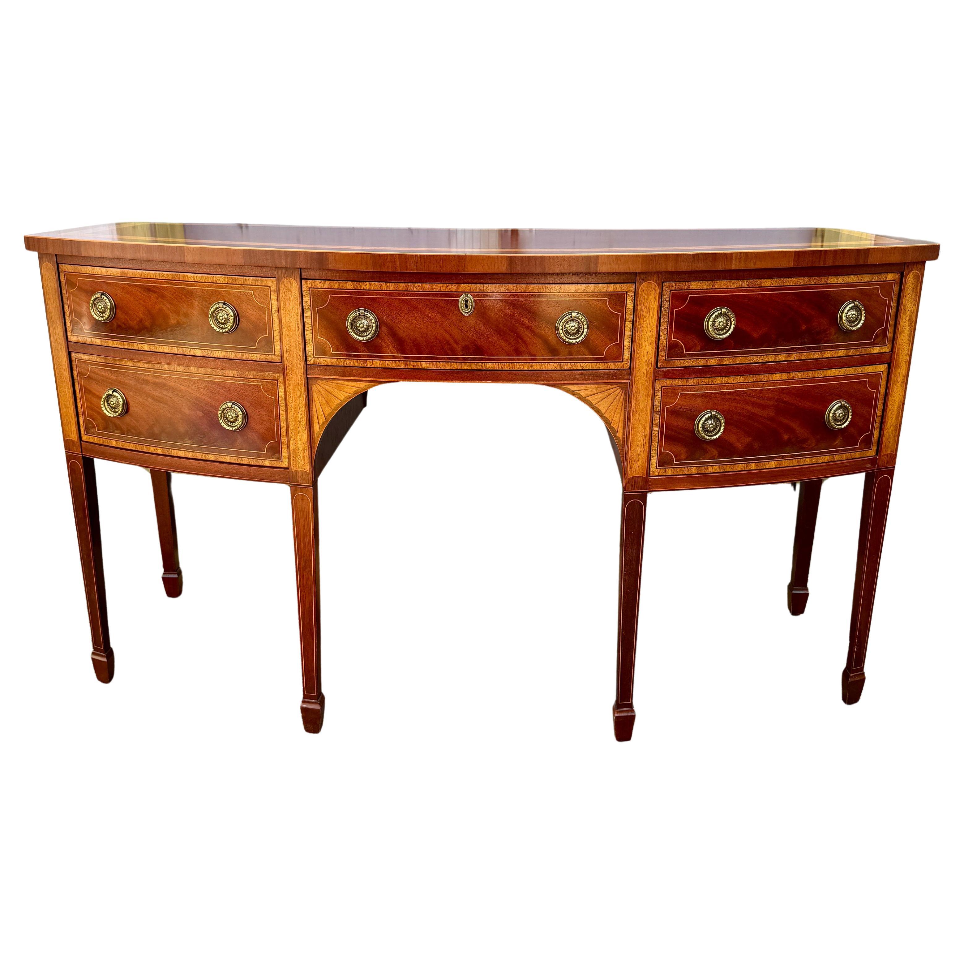 American Baker Furniture Charleston Mahogany Inlaid Sideboard with Flatware Storage