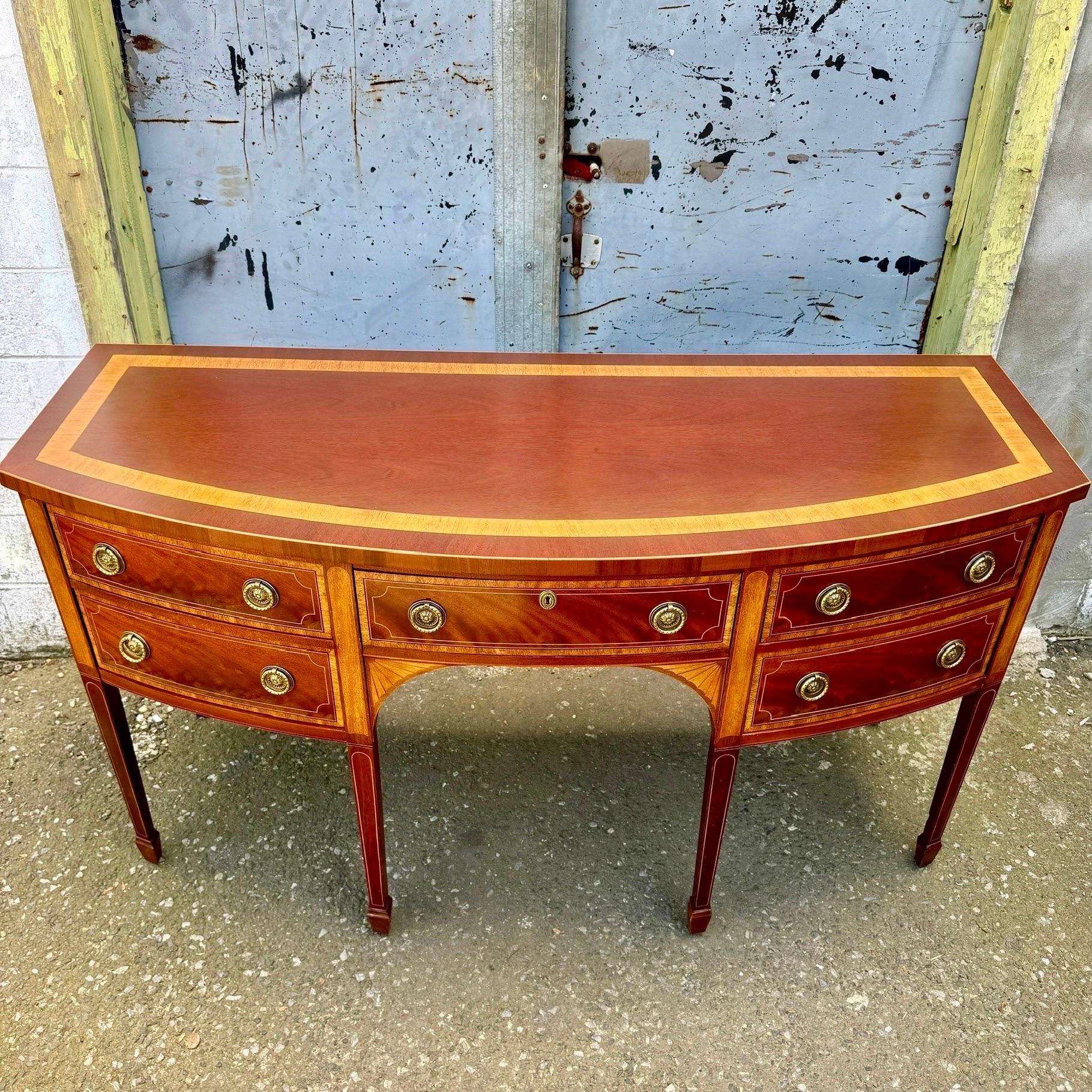 Hand-Crafted Baker Furniture Charleston Mahogany Inlaid Sideboard with Flatware Storage