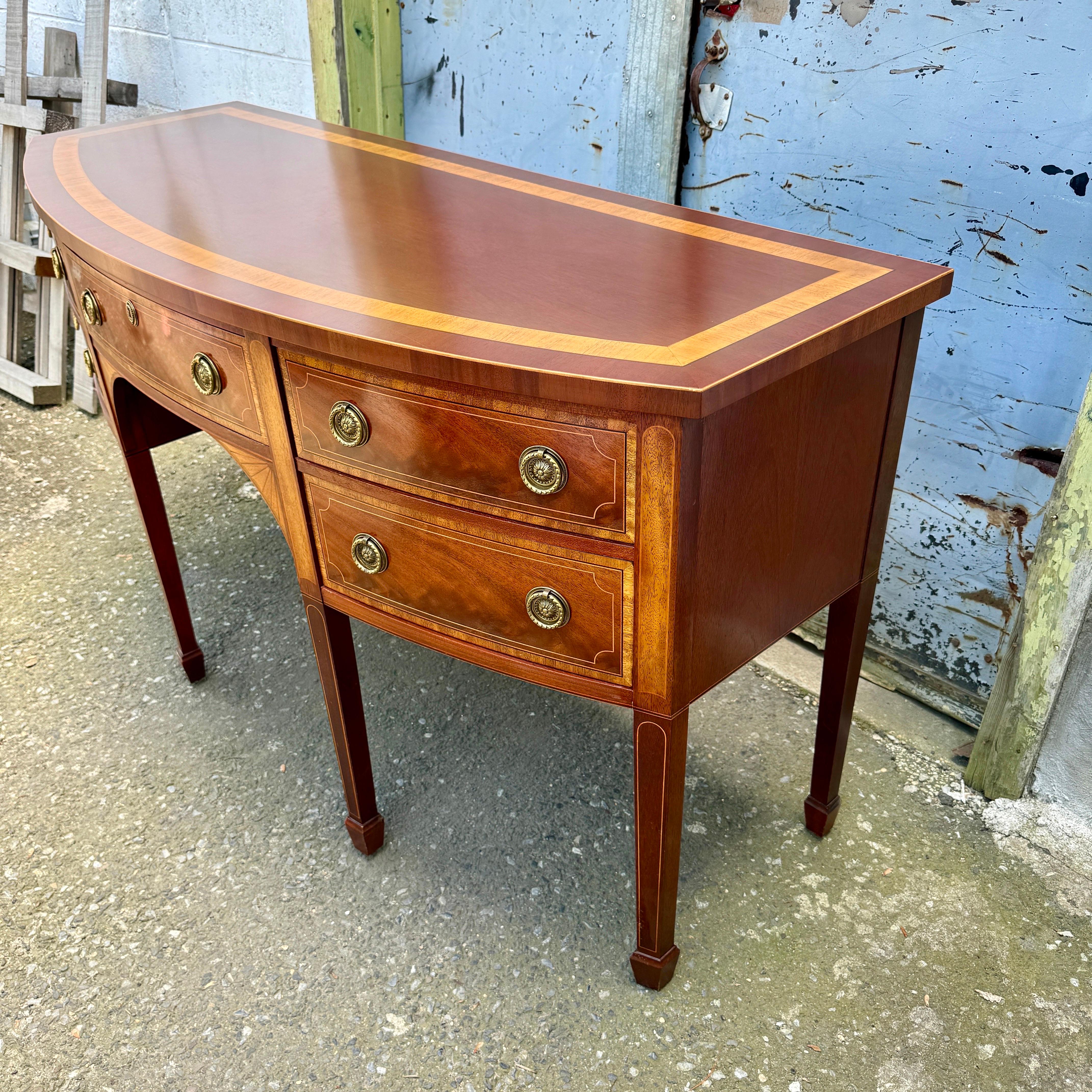 Baker Furniture Charleston Mahogany Inlaid Sideboard with Flatware Storage In Good Condition In Haddonfield, NJ