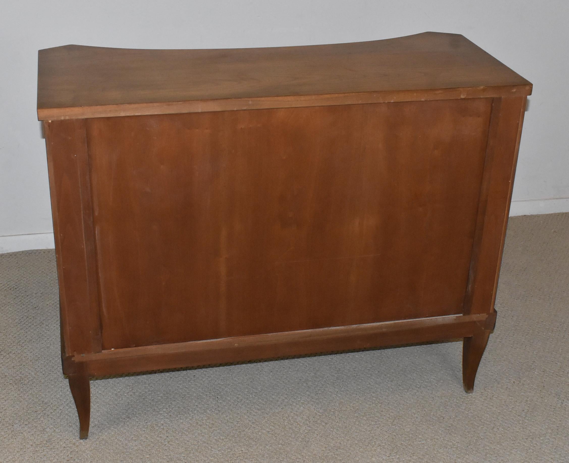 20th Century Baker Furniture Cherry Regency Style Commode / Chest with Tambour Doors