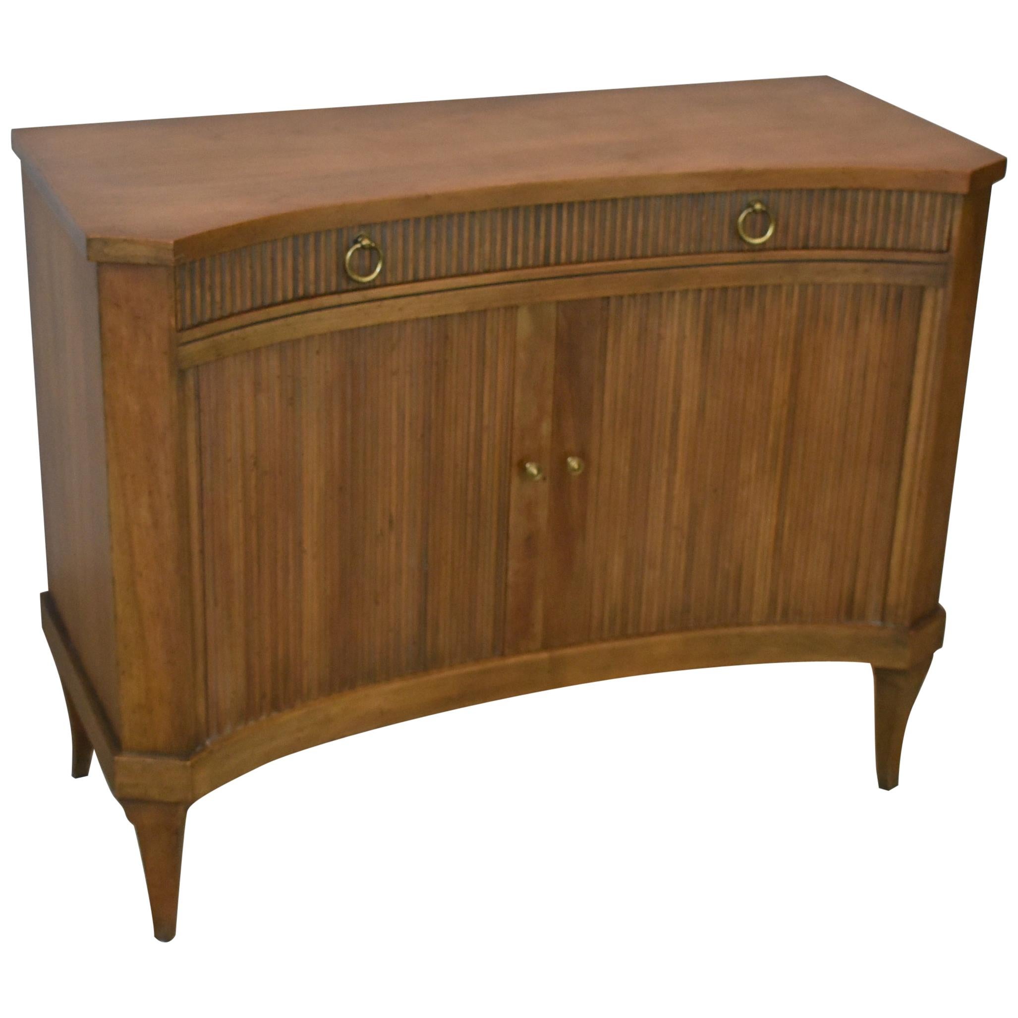 Baker Furniture Cherry Regency Style Commode / Chest with Tambour Doors