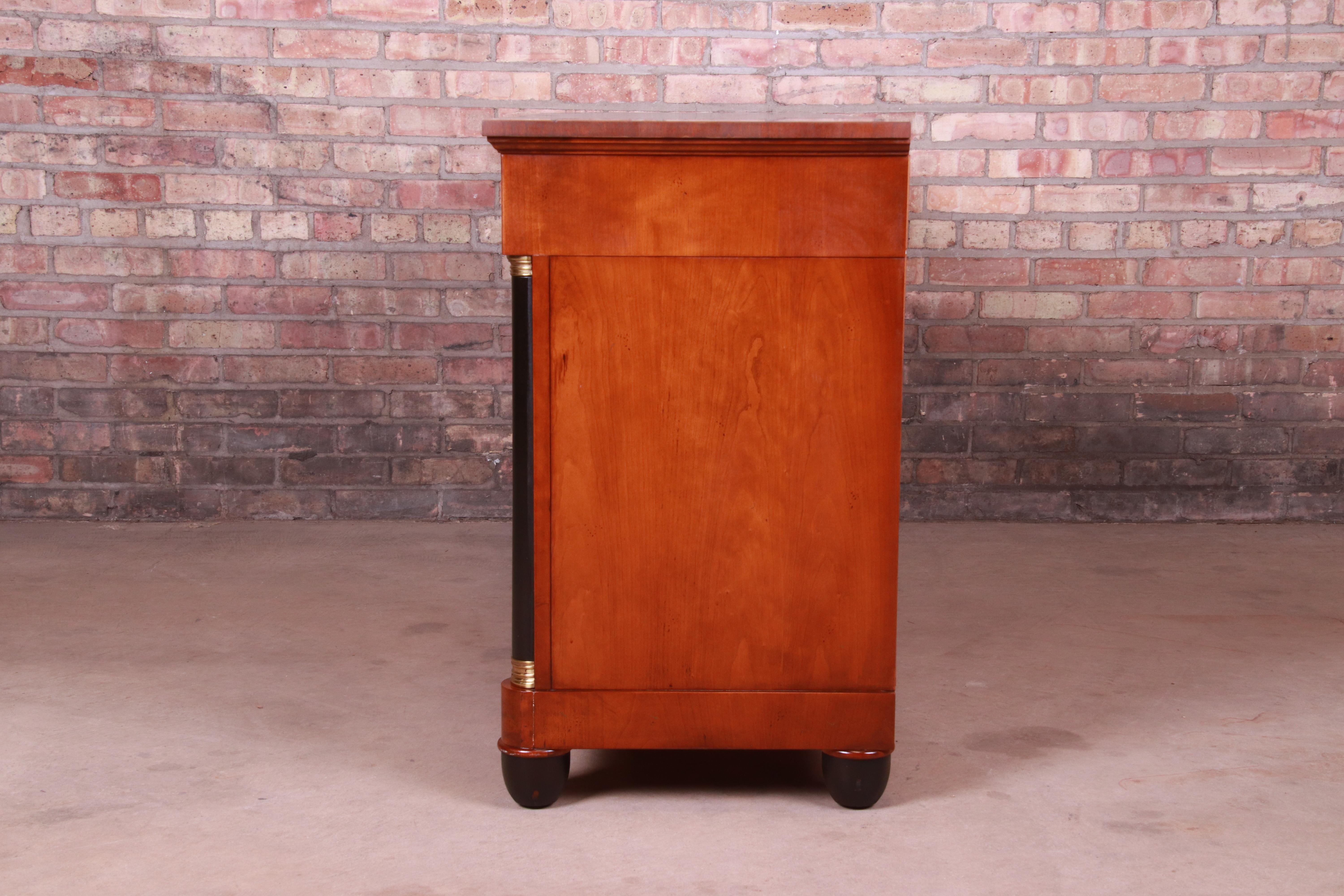 Baker Furniture Cherrywood Neoclassical Sideboard or Bar Cabinet, Restored 7