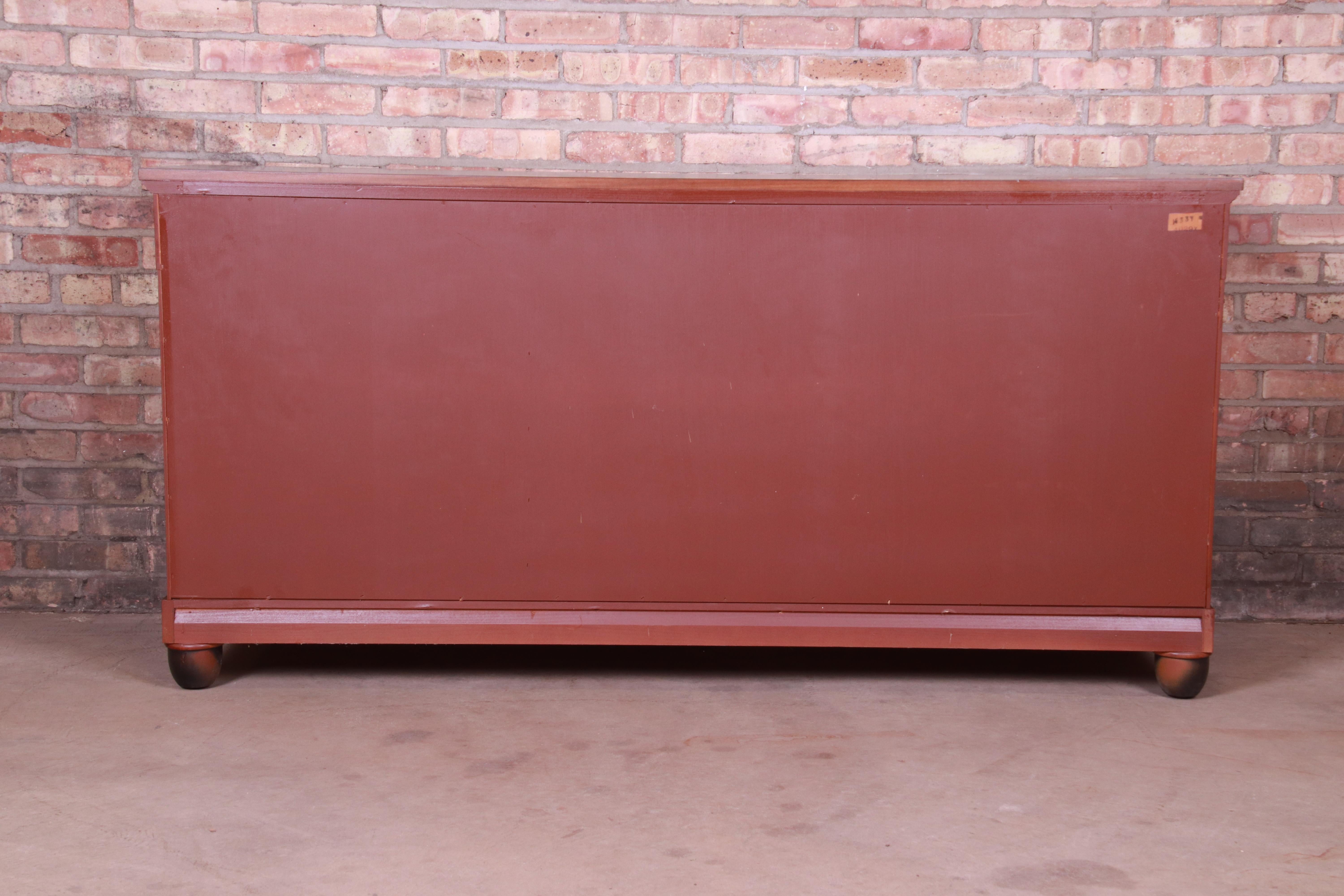 Baker Furniture Cherrywood Neoclassical Sideboard or Bar Cabinet, Restored 9