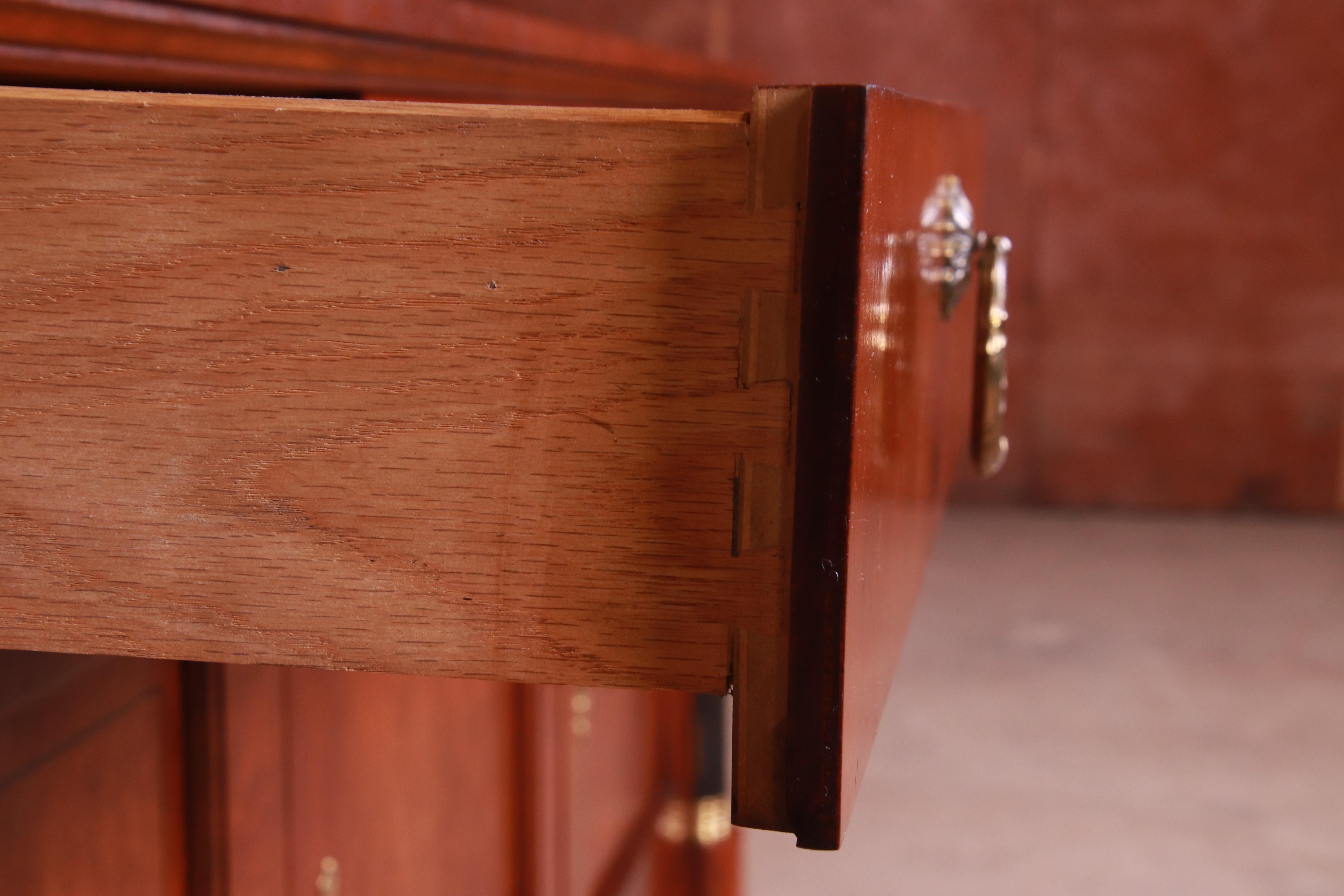 Baker Furniture Cherrywood Neoclassical Sideboard or Bar Cabinet, Restored 1