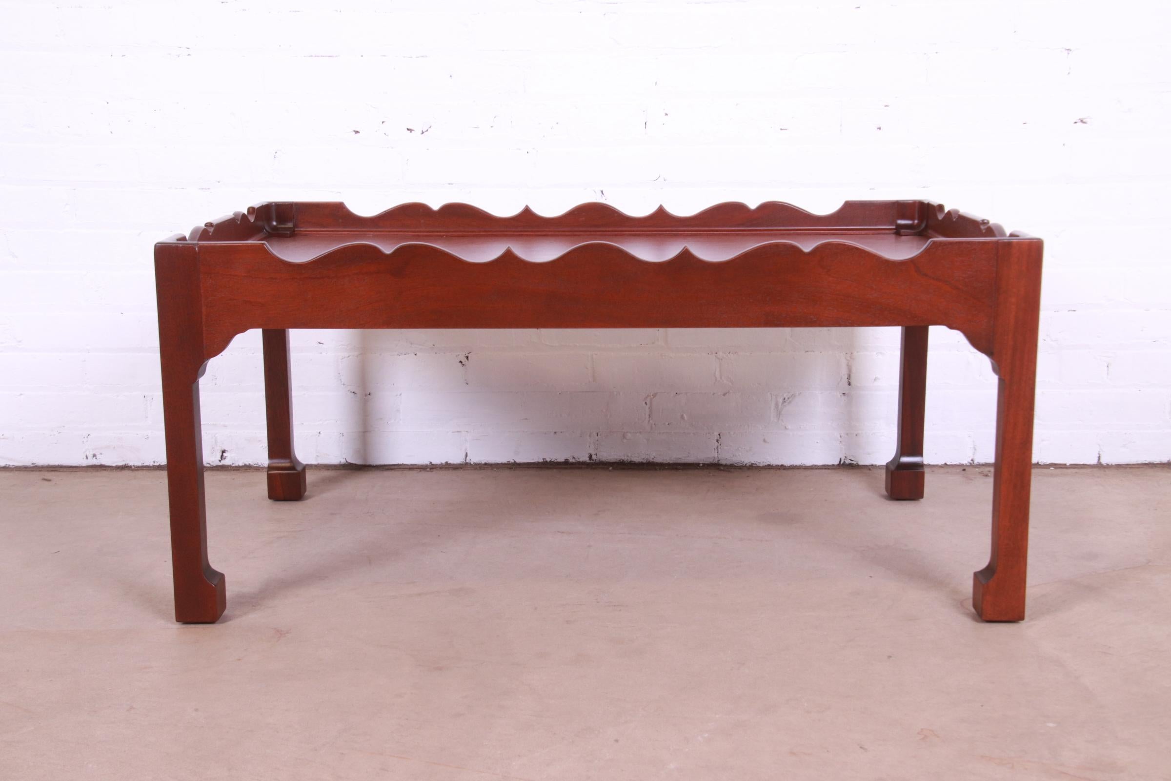 Baker Furniture Chinese Chippendale Carved Mahogany Coffee Table, Refinished 5