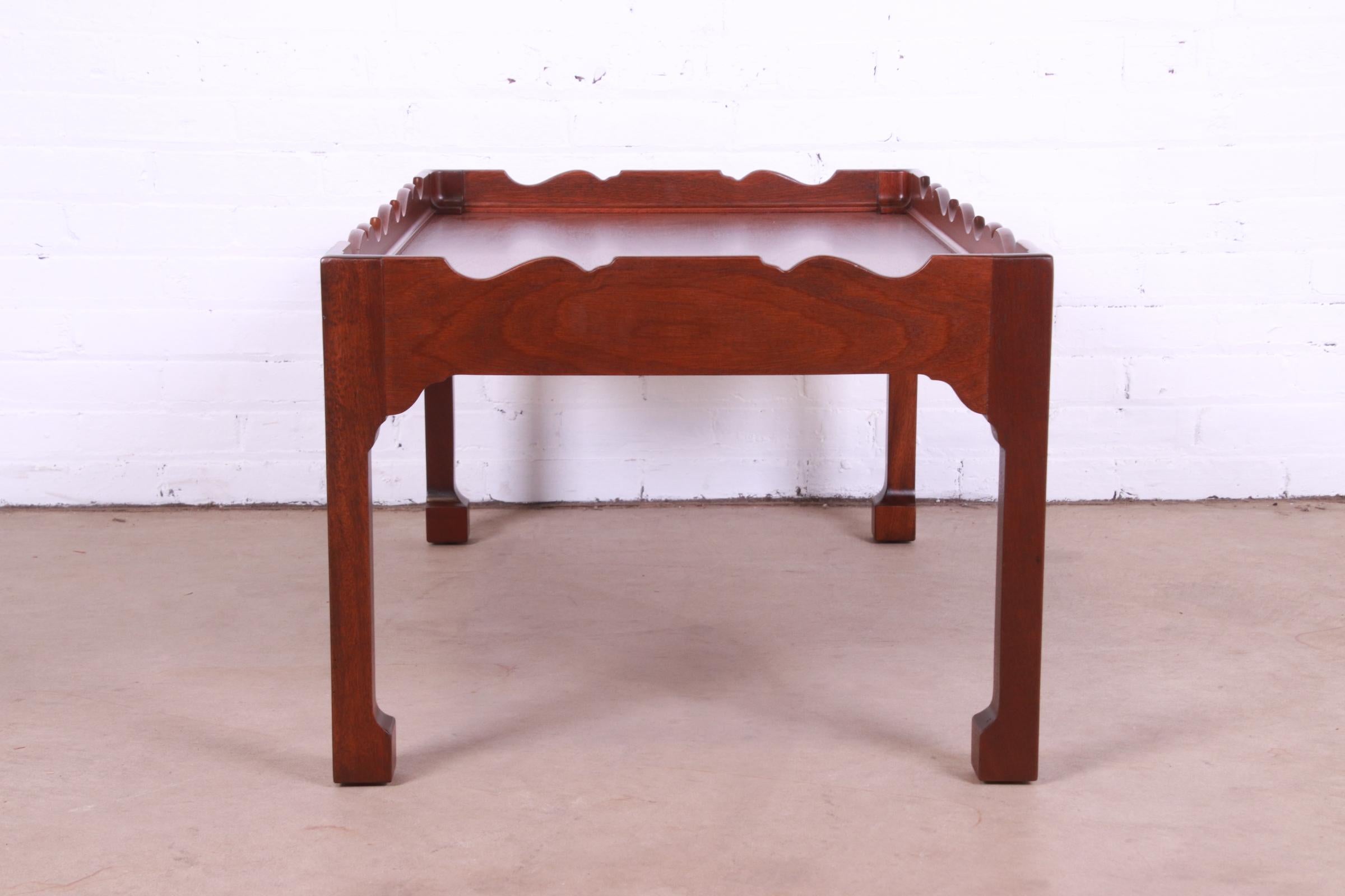 Baker Furniture Chinese Chippendale Carved Mahogany Coffee Table, Refinished 3
