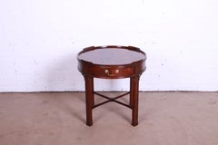 Baker Furniture Chinese Chippendale Carved Mahogany Tea Table