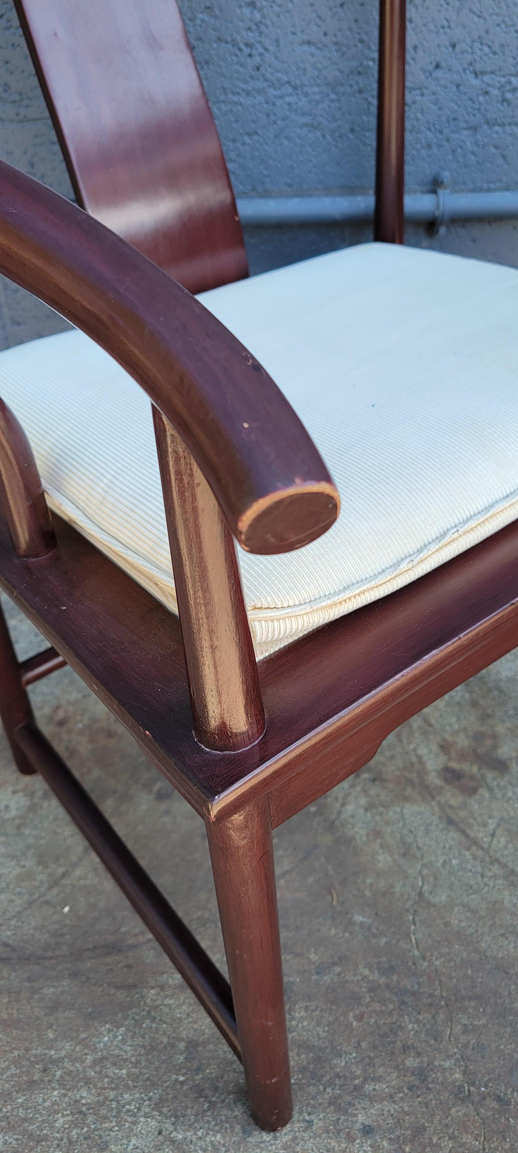 20th Century Baker Furniture Chinese Horseshoe Back Style Chairs