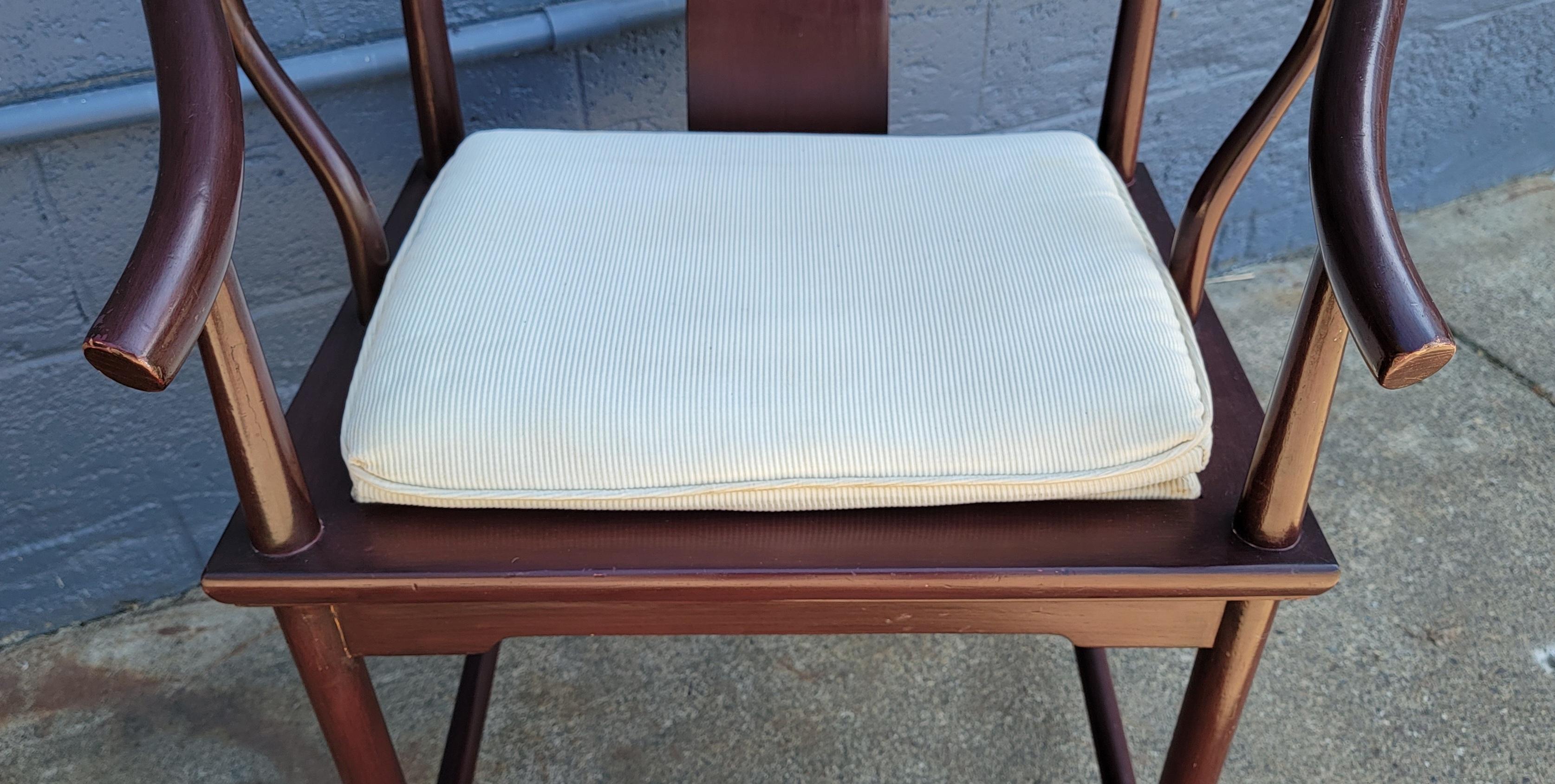 Baker Furniture Chinese Horseshoe Back Style Chairs In Good Condition In Fulton, CA