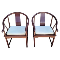 Vintage Baker Furniture Chinese Horseshoe Back Style Chairs