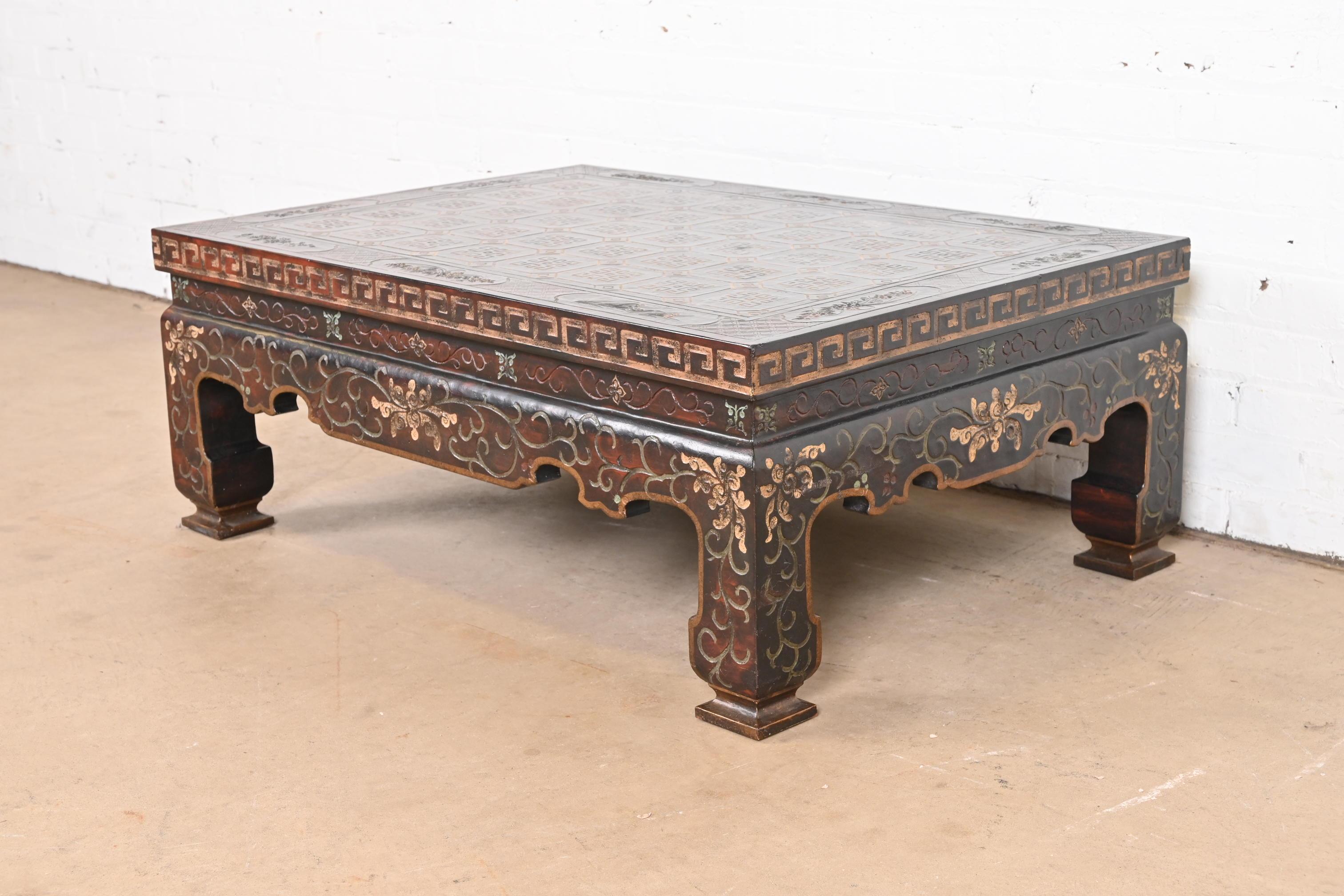 American Baker Furniture Chinoiserie Coromandel Coffee Table