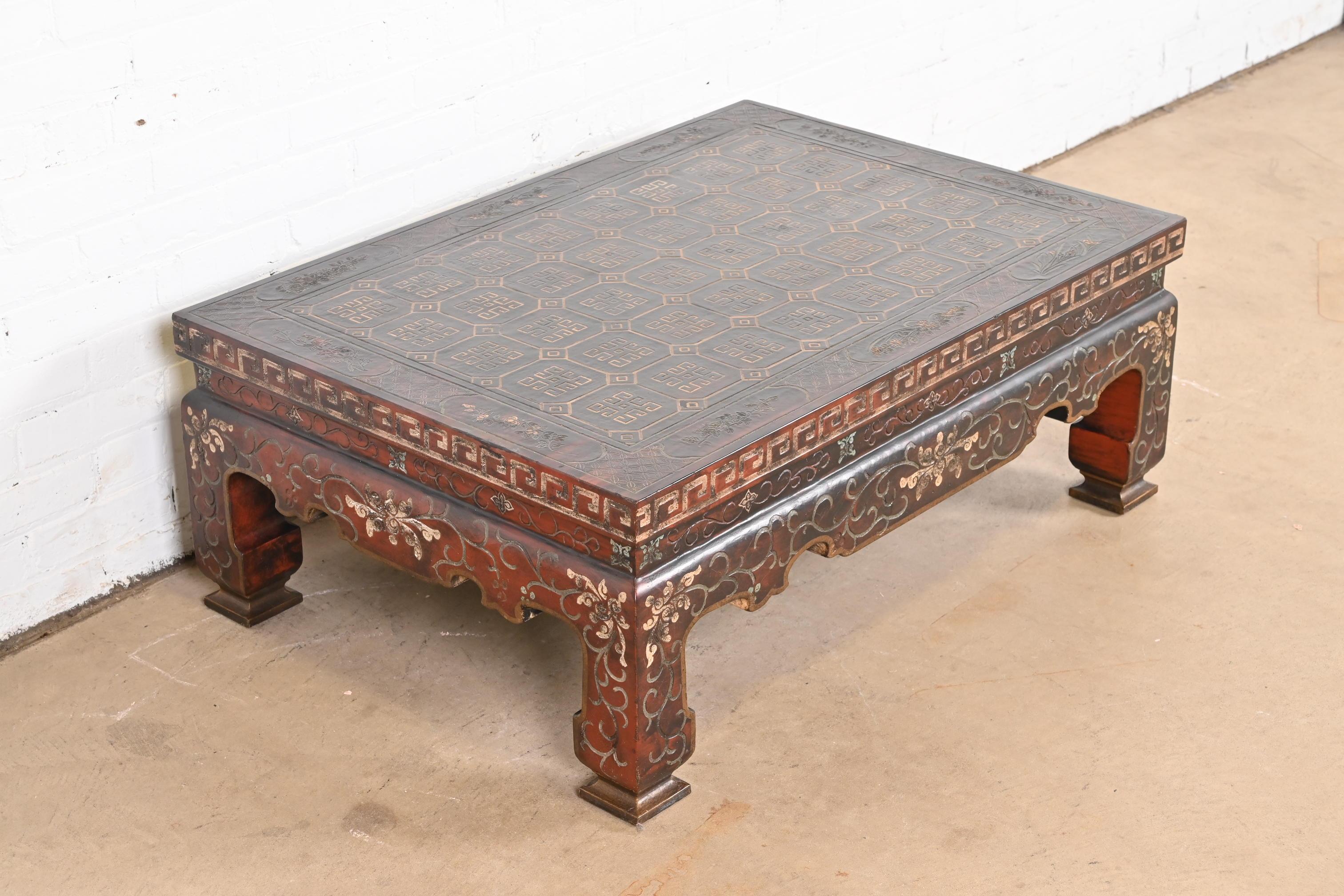 20th Century Baker Furniture Chinoiserie Coromandel Coffee Table