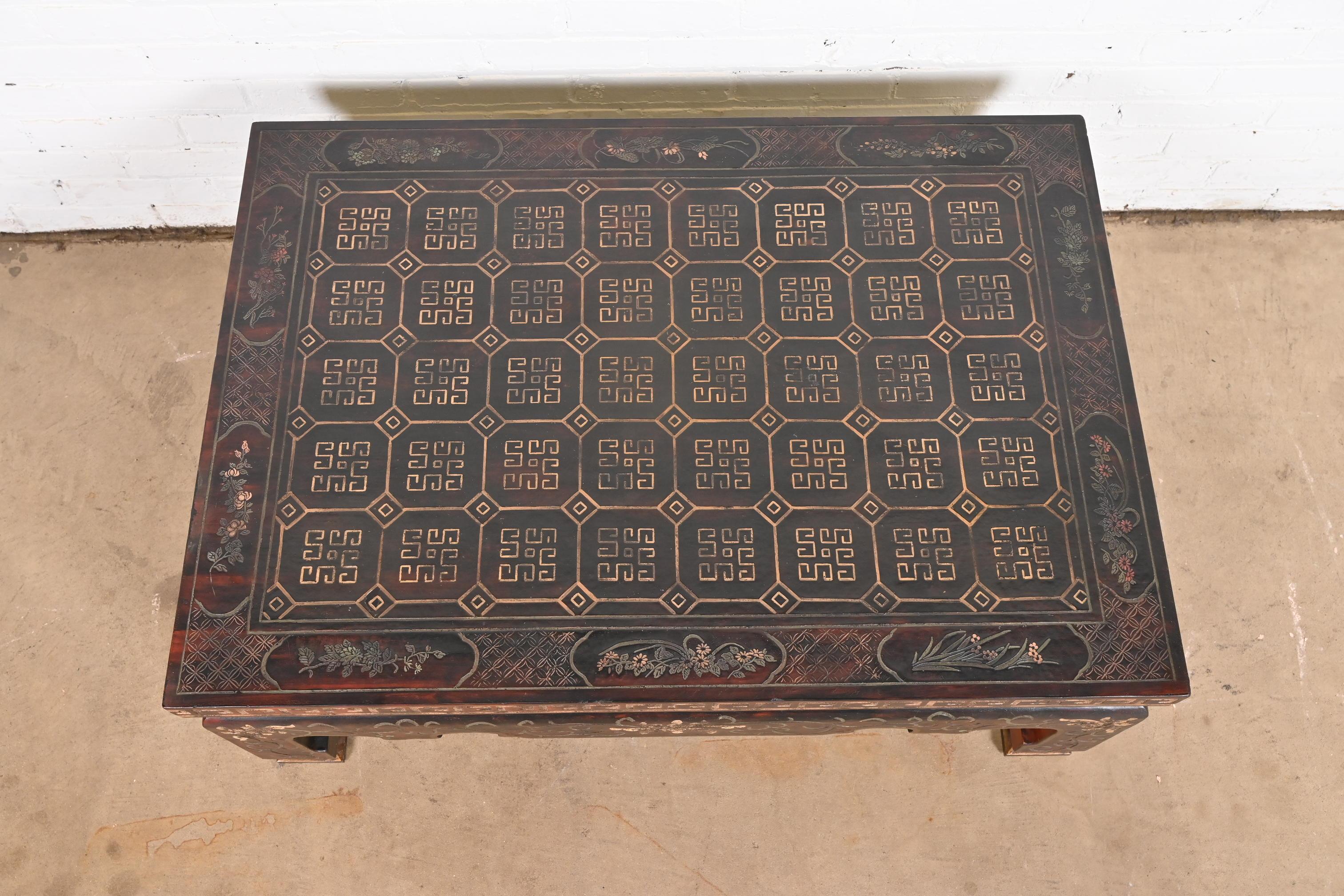 Baker Furniture Chinoiserie Coromandel Coffee Table 2