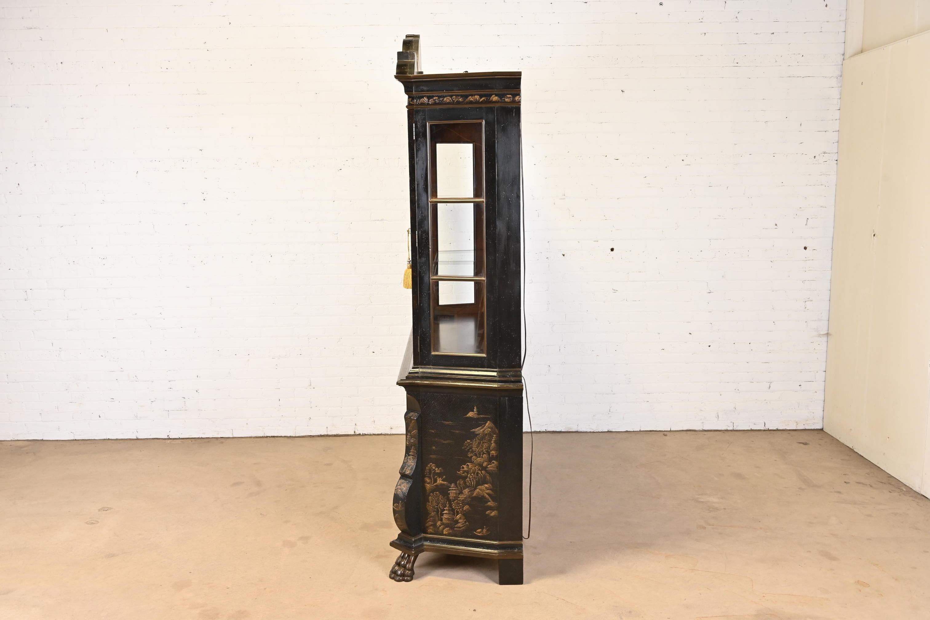 Baker Furniture Chinoiserie Dutch Baroque Breakfront Bookcase or China Cabinet 12