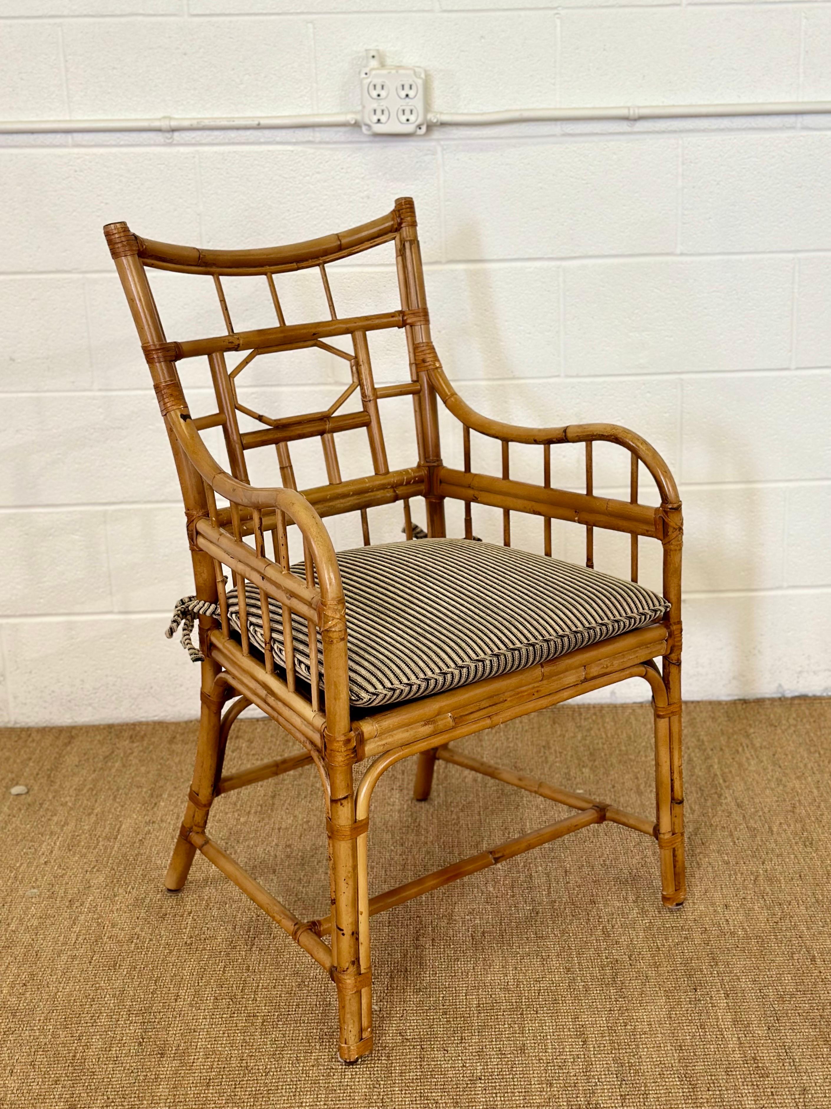 Baker Furniture Chippendale Bamboo Rattan & Cane Dining Armchairs – Set of 10 9