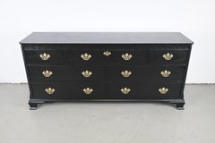 Baker Furniture Chippendale Black Lacquered Mahogany Dresser