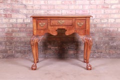 Baker Furniture Chippendale Burled Walnut Lowboy Dresser or Server