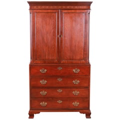 Baker Furniture Chippendale Carved Mahogany Armoire Dresser