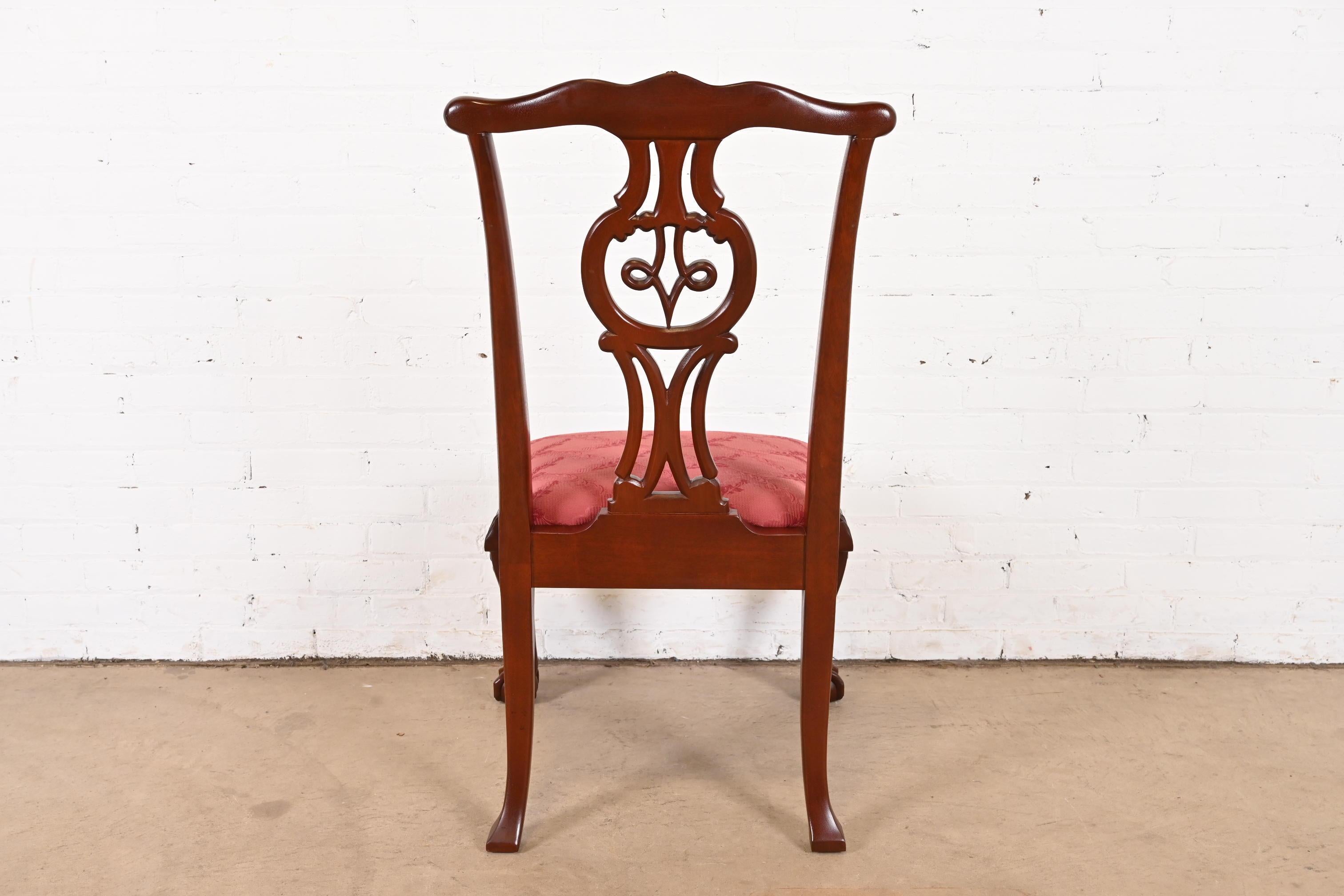 Baker Furniture Chippendale Carved Mahogany Dining Chairs, Set of Eight 8