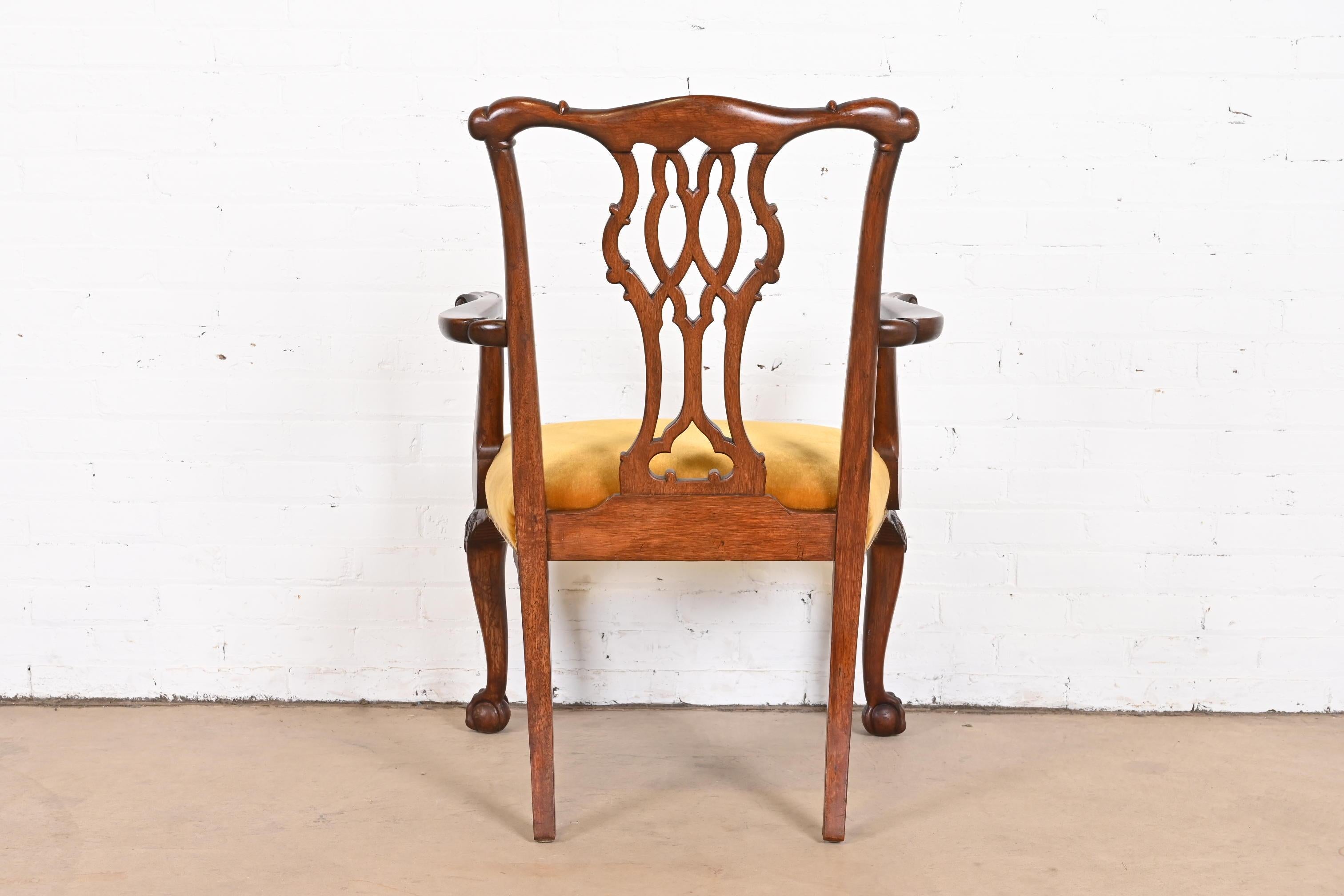 Baker Furniture Chippendale Carved Mahogany Dining Chairs, Set of Six 13