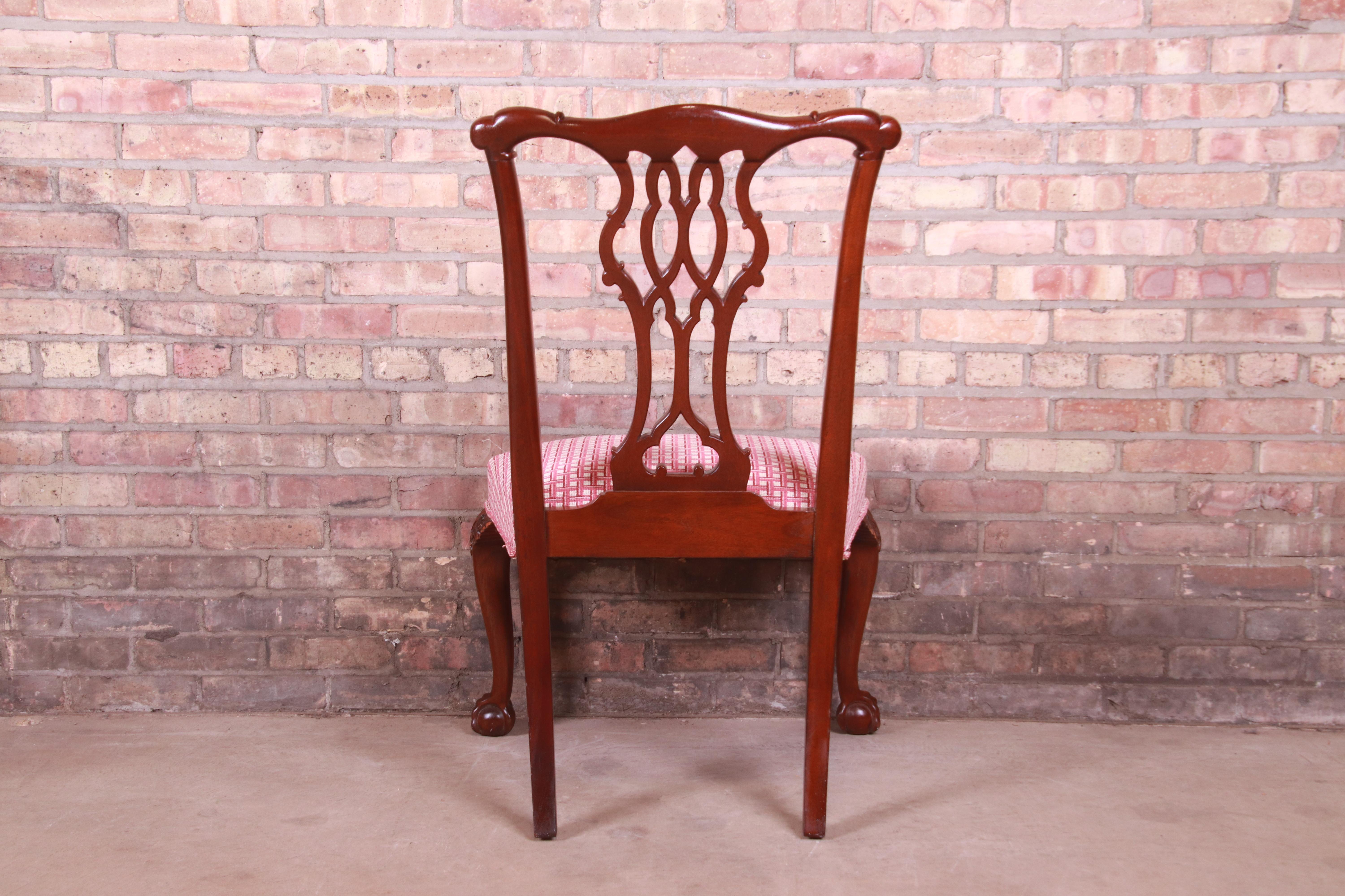 Baker Furniture Chippendale Carved Mahogany Dining Chairs, Set of Ten For Sale 13