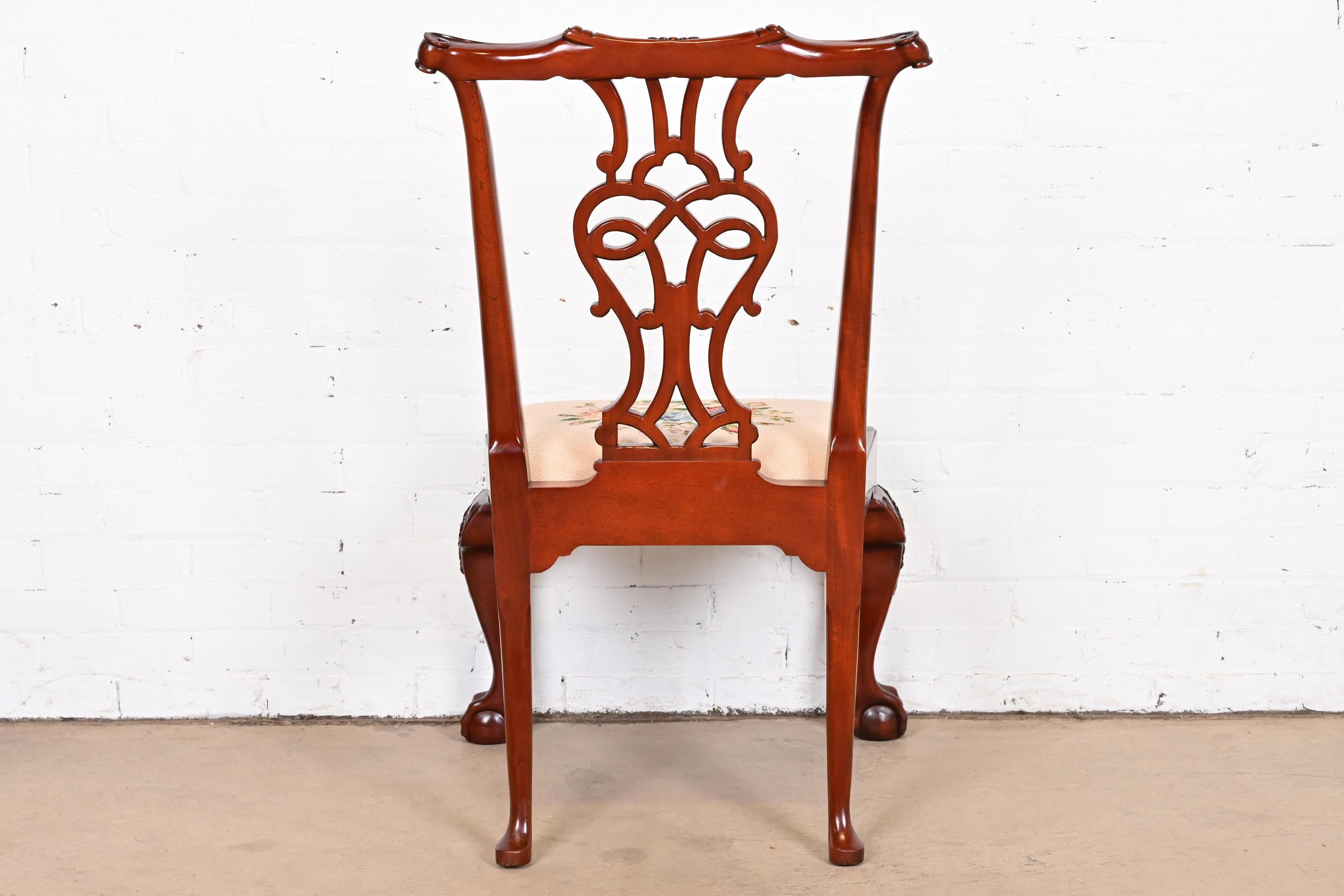 Baker Furniture Chippendale Carved Mahogany Dining Chairs, Set of Twelve 7