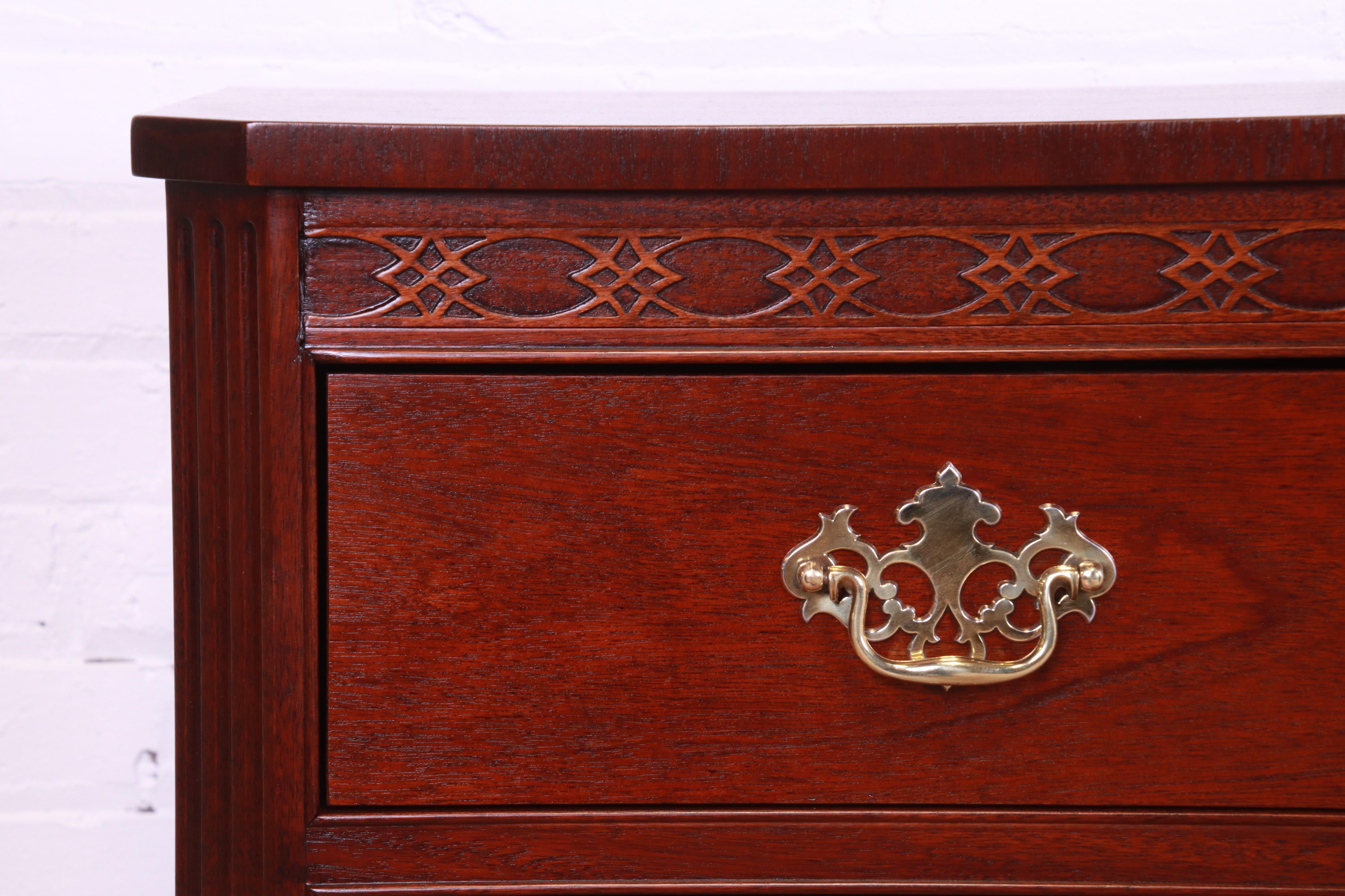 Baker Furniture Chippendale Carved Mahogany Dresser or Credenza, Refinished 6