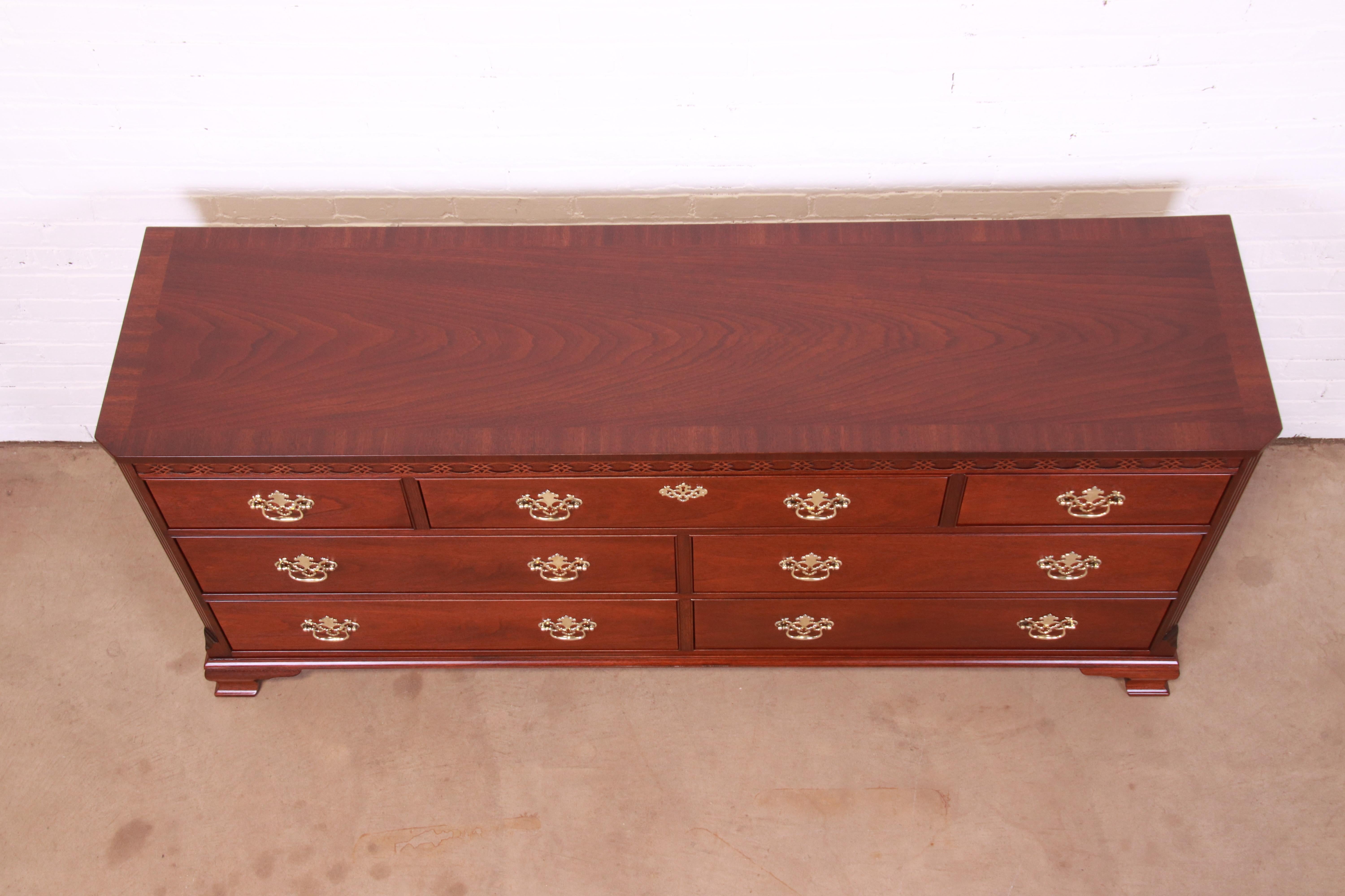 Baker Furniture Chippendale Carved Mahogany Dresser or Credenza, Refinished 8
