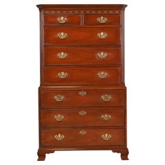 Baker Furniture Chippendale Carved Mahogany Highboy Chest of Drawers