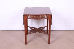 Baker Furniture Chippendale Carved Mahogany Pembroke Tea Table, Newly Refinished