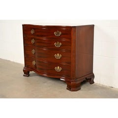 Baker Furniture Chippendale Carved Mahogany Serpentine Front Dresser Chest