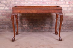 Baker Furniture Chippendale Carved Mahogany Tea Table